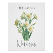 Dezember Geburtsmonat Narcissus Bloral Poster (Vorderseite)