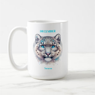 Dezember Geburtsmonat Spirit Animal Snow Leopard Kaffeetasse