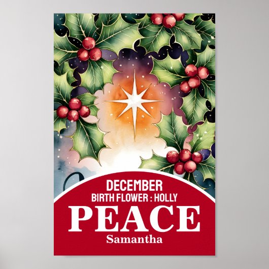 Dezember Geburtstag Blume Christliches Kinderzimme Poster (Vorne)