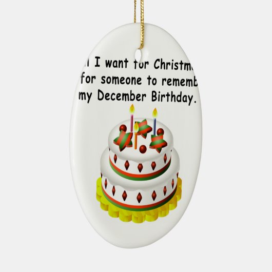 Dezember-Geburtstag Keramik Ornament (Rechts)