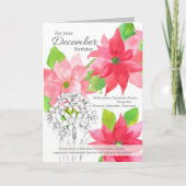 Dezember Geburtstag Poinsettia Narcissus Botanical Karte (Vorderseite)