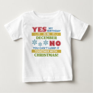 Dezember Geburtstag Weihnachten Spaß Baby T-shirt