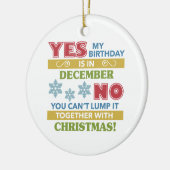 Dezember Geburtstag Weihnachten Spaß Keramik Ornament (Links)