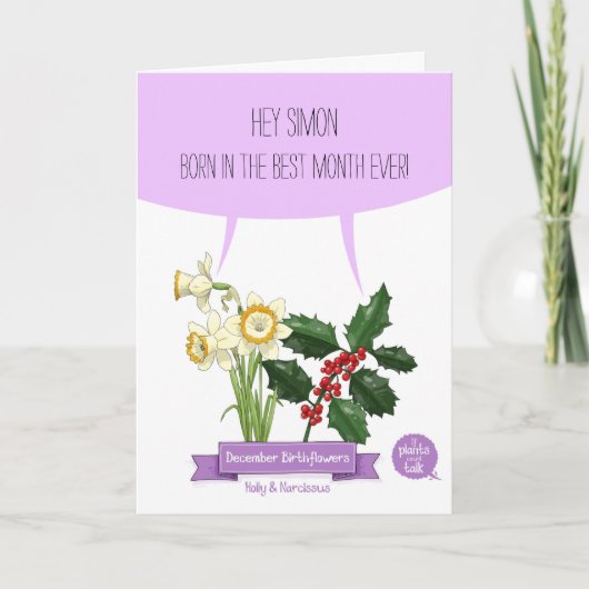Dezember Geburtstagskarte Karte (Vorderseite)