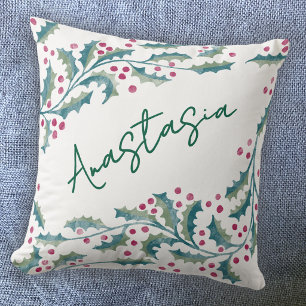 Dezember Geburtstagsmonat Stechpalme Personalisier Kissen