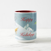 Dezember Happy Holidays Winter Scene Tasse (Zentrum)