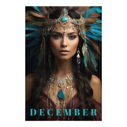 *~* DEZEMBER Headdress Turquoise Zircon AP53 Fotodruck (Vorne)