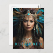 *~* DEZEMBER Headdress Turquoise Zircon AP53 Postkarte (Vorne/Hinten)