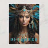 *~* DEZEMBER Headdress Turquoise Zircon AP53 Postkarte (Vorderseite)