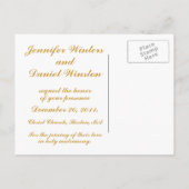 Dezember Hochzeit Speichern Sie das Datum Ankündig Ankündigungspostkarte (Rückseite)