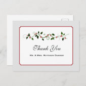 Dezember Hochzeit Vielen Dank Postcard Postkarte (Vorne/Hinten)