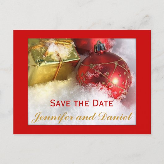 Dezember-Hochzeitskarte Postkarte (Vorderseite)