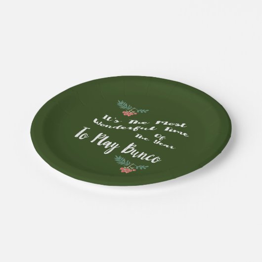 Dezember Holiday Bunco Papierplatte Pappteller (Schrägansicht)