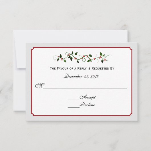 Dezember Holiday Wedding Response UAWG RSVP Karte (Vorderseite)