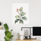 Dezember Holly Birth Blume Poster (Heimbüro)