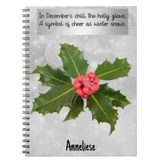 Dezember Holly Birth Blume Spiral Notebook Notizblock