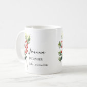 DEZEMBER HOLLY GEBURT BLUME MONTH NAME GIFT KAFFEETASSE (Vorderseite Links)