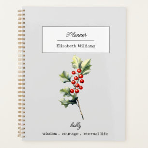DEZEMBER HOLLY GEBURT BLUME PERSONALISIERT PLANER
