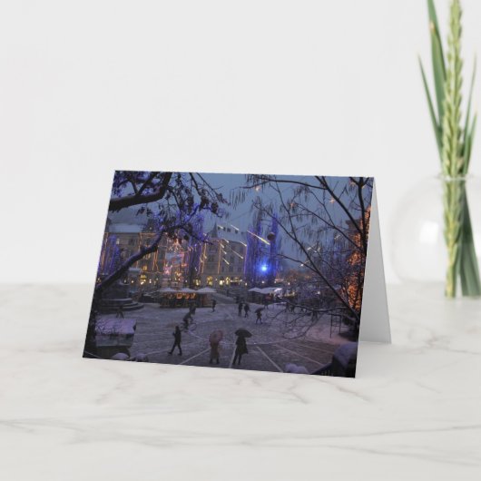 Dezember in Ljubljana Feiertagskarte (Vorderseite)