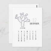 Dezember individuell anpassbare Cactus 2024 Kalend Postkarte (Vorne/Hinten)