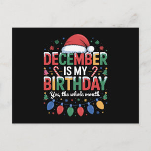 Dezember ist mein Geburtstag Weihnachten Santa Hut