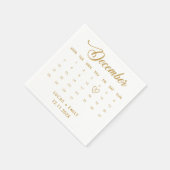 Dezember Kalender Gold Wedding Napkins Serviette (Ecke)