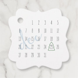 Dezember-Kalender-Weihnachtsgeschenk-Anhänger Geschenkanhänger