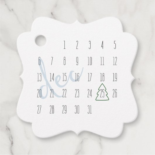 Dezember-Kalender-Weihnachtsgeschenk-Anhänger Geschenkanhänger (Vorderseite)