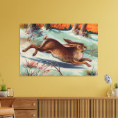 Dezember-Kaninchen wickelte Leinwand-Druck ein Leinwanddruck (Insitu (Wohnzimmer))