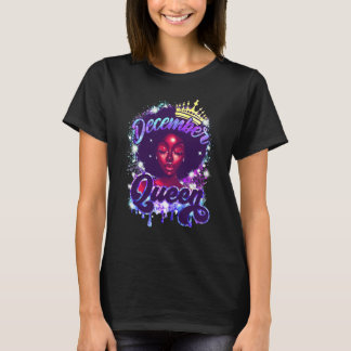 Dezember-Königin Schwarze Frauen Schwarze Königin T-Shirt