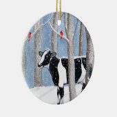 Dezember-Kuh Keramik Ornament (Rechts)