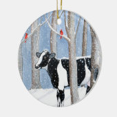 Dezember-Kuh Keramik Ornament (Links)