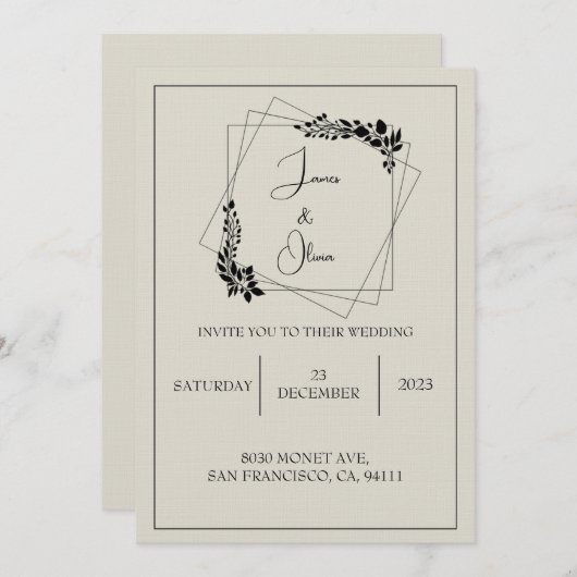 "Dezember-Liebe-Geschichte" - individuelle Hochzei Einladung (Vorne/Hinten)