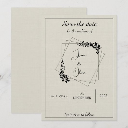 "Dezember-Liebe" Save the Date Einladung (Vorne/Hinten)