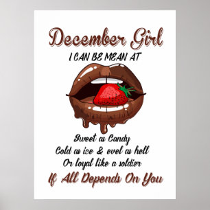 Dezember Mädchen kann ich als Süßes als Süßes Geme Poster