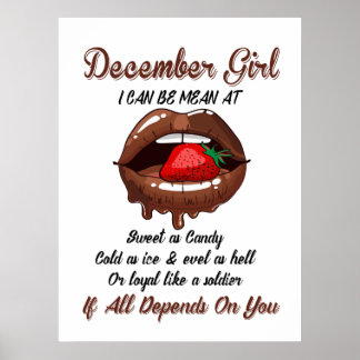 Dezember Mädchen kann ich als Süßes als Süßes Geme Poster