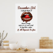 Dezember Mädchen kann ich als Süßes als Süßes Geme Poster (Küche)