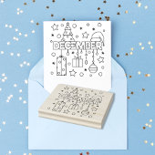 Dezember Monat Weihnachtssaison - Farbgestaltung S Gummistempel