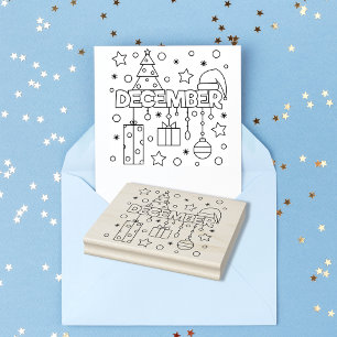 Dezember Monat Weihnachtssaison - Farbgestaltung S Gummistempel