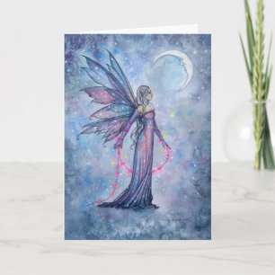 Dezember Mond Fee Kunst Leer Grußkarte Karte