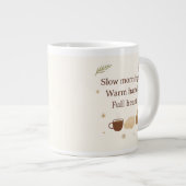 Dezember Morgen | Langsame Morgen. Warme Hände. Jumbo-Tasse (Vorderseite Rechts)