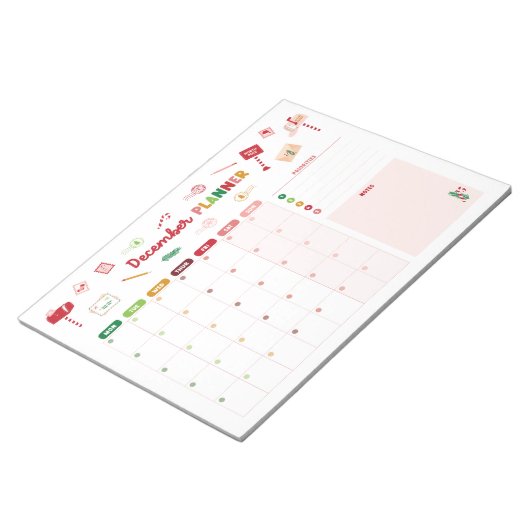 Dezember Planer Weihnachtskalender Notizblock (angewinkelt)