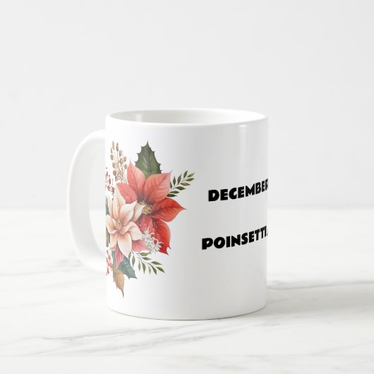DEZEMBER - POINSETTIA KAFFEETASSE (Vorderseite Links)
