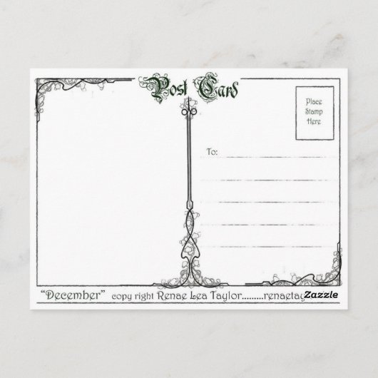Dezember Postkarte (Rückseite)