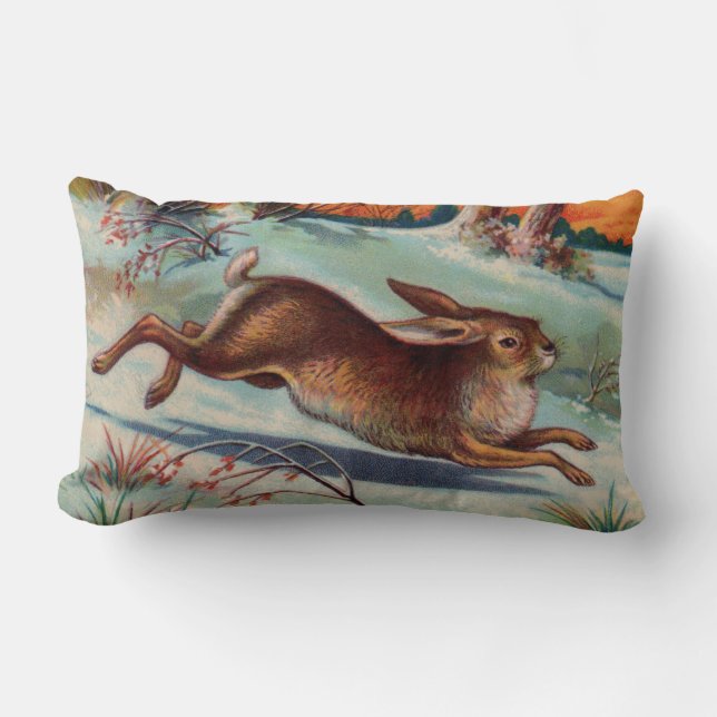 Dezember Rabbit Lumbar Pillow Lendenkissen (Vorderseite)