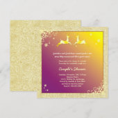 Dezember Reindeer Wedding Couples Dusche Einladung (Vorne/Hinten)