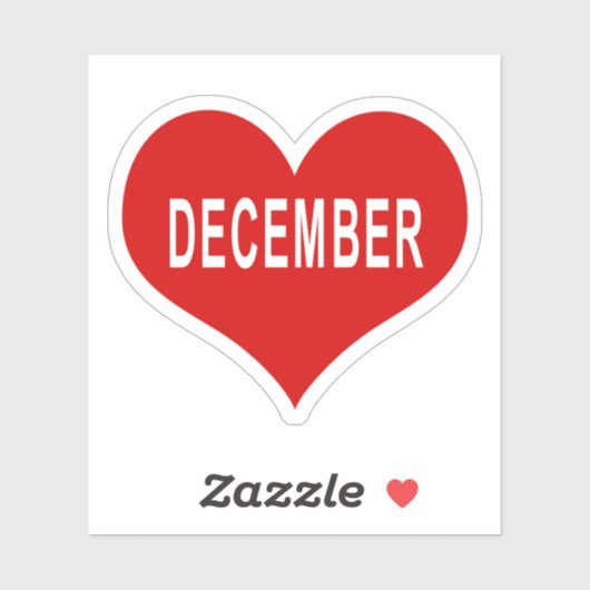 DEZEMBER Rote Liebe Herz Vinyl Sticker (Blatt)