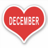 DEZEMBER Rote Liebe Herz Vinyl Sticker (Vorderseite)