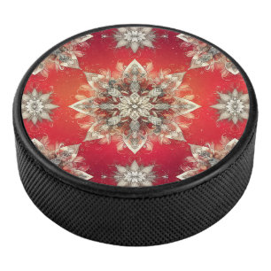 Dezember-Schneeflocken Eishockey Puck