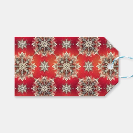 Dezember-Schneeflocken Geschenkanhänger (Vorderseite (Horizontal))
